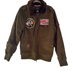 The Heritage by America Denim Distillery Bomber Style w/Patches - Victory Sz XL